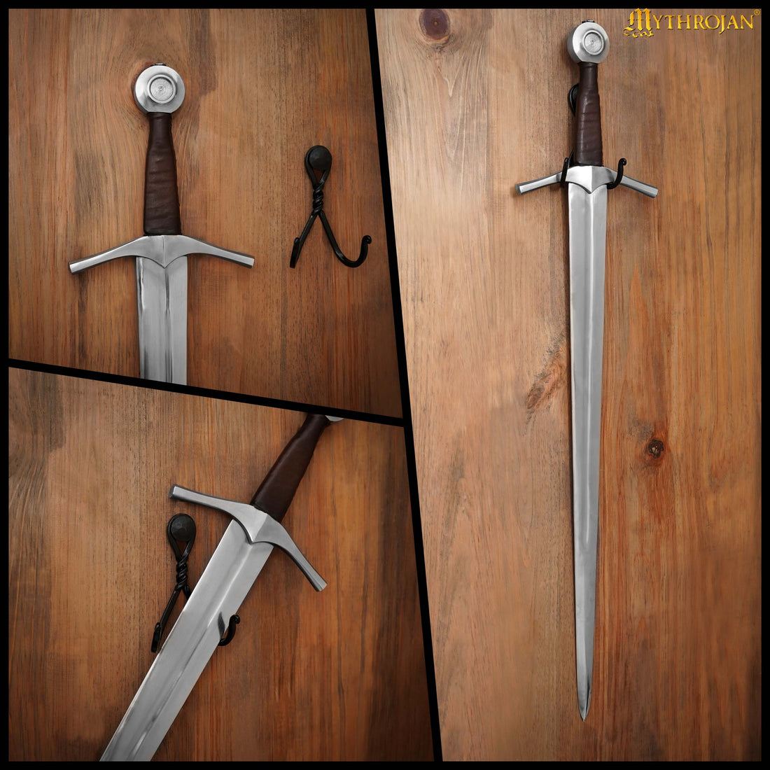 Mythrojan Metal Single Sword Vertical Wall Mount Universal Sword Holder Wall Display