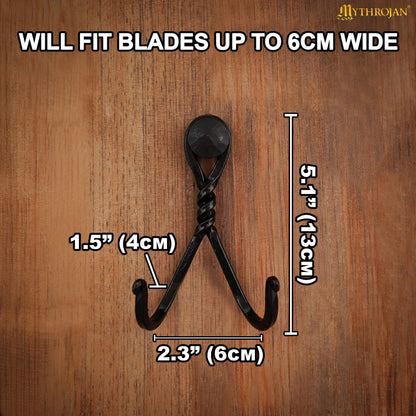 Mythrojan Metal Single Sword Vertical Wall Mount Universal Sword Holder Wall Display