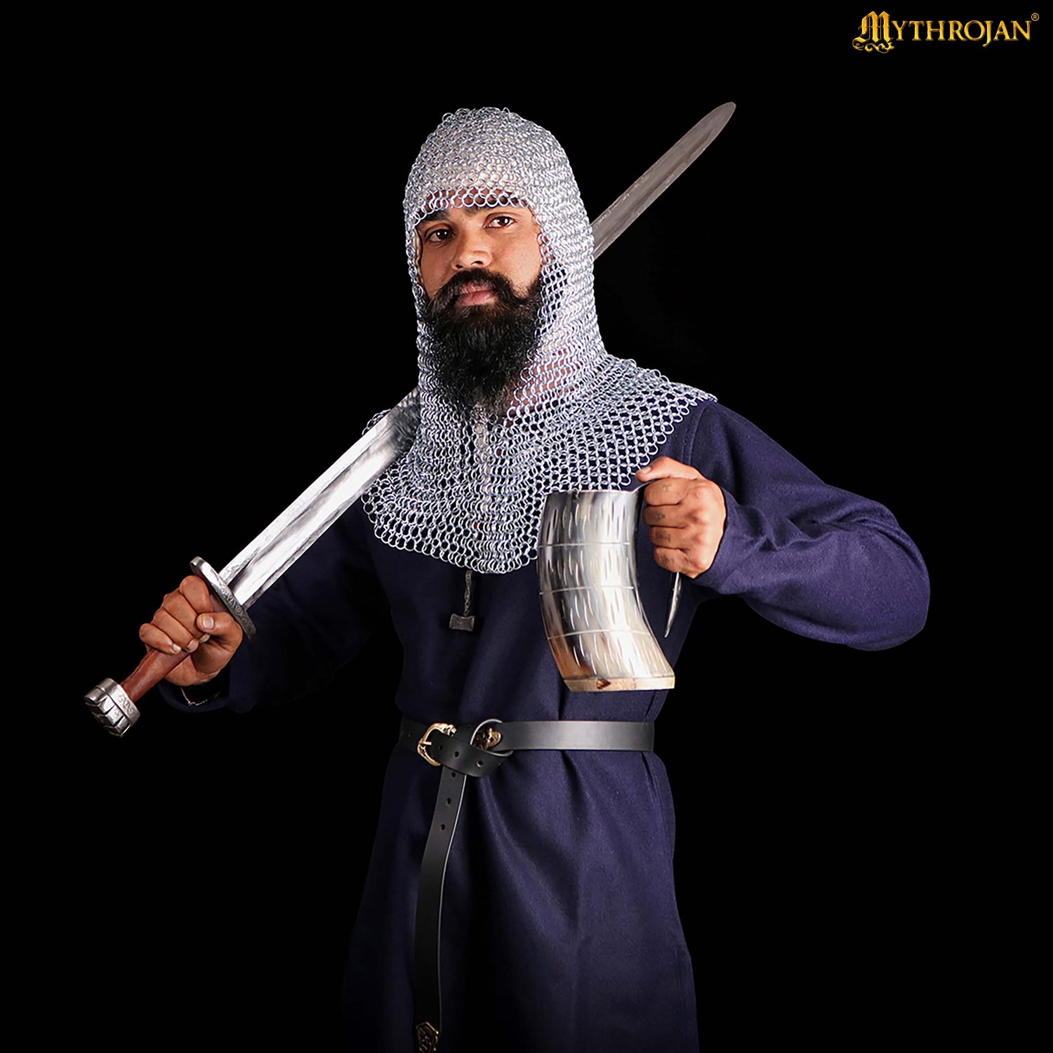 Mythrojan MEDIEVAL LIGHT CANVAS CAP : soft sturdy 100% cotton coif for your next costume
