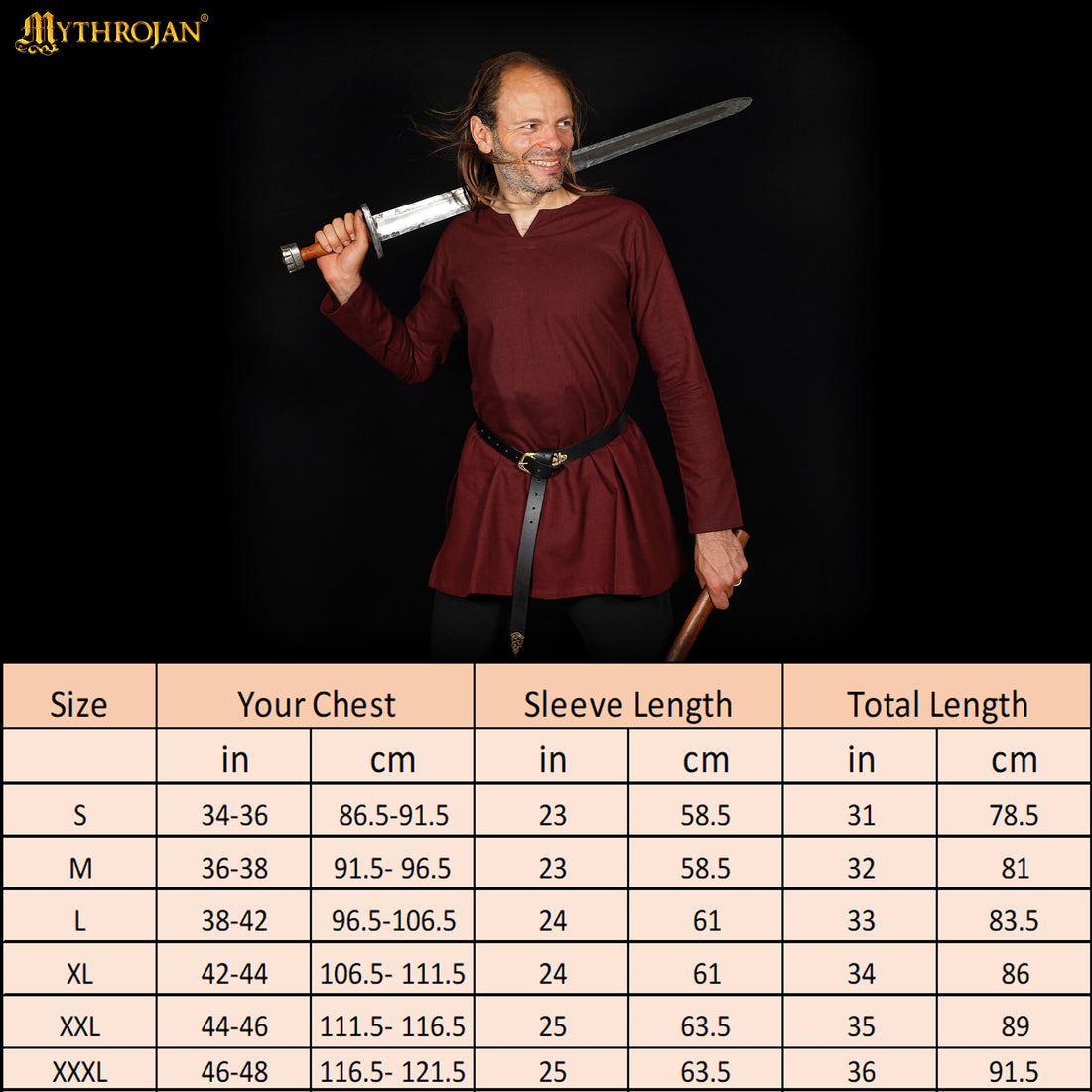 Classic Dark Age &amp; Early Medieval Tunic : LARP, SCA &amp; Medieval Events - Brown