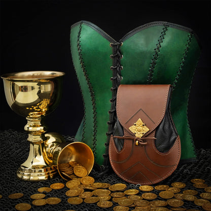 Mythrojan Elven Leather bag : ideal for LARP, cosplay, elvish costume &amp; dark elf outfit